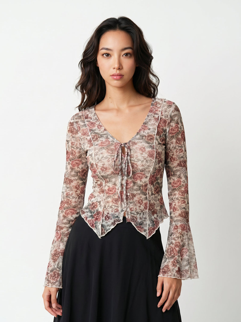 Women's Floral Loose Long Sleeve Blouse