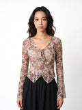 Women's Floral Loose Long Sleeve Blouse