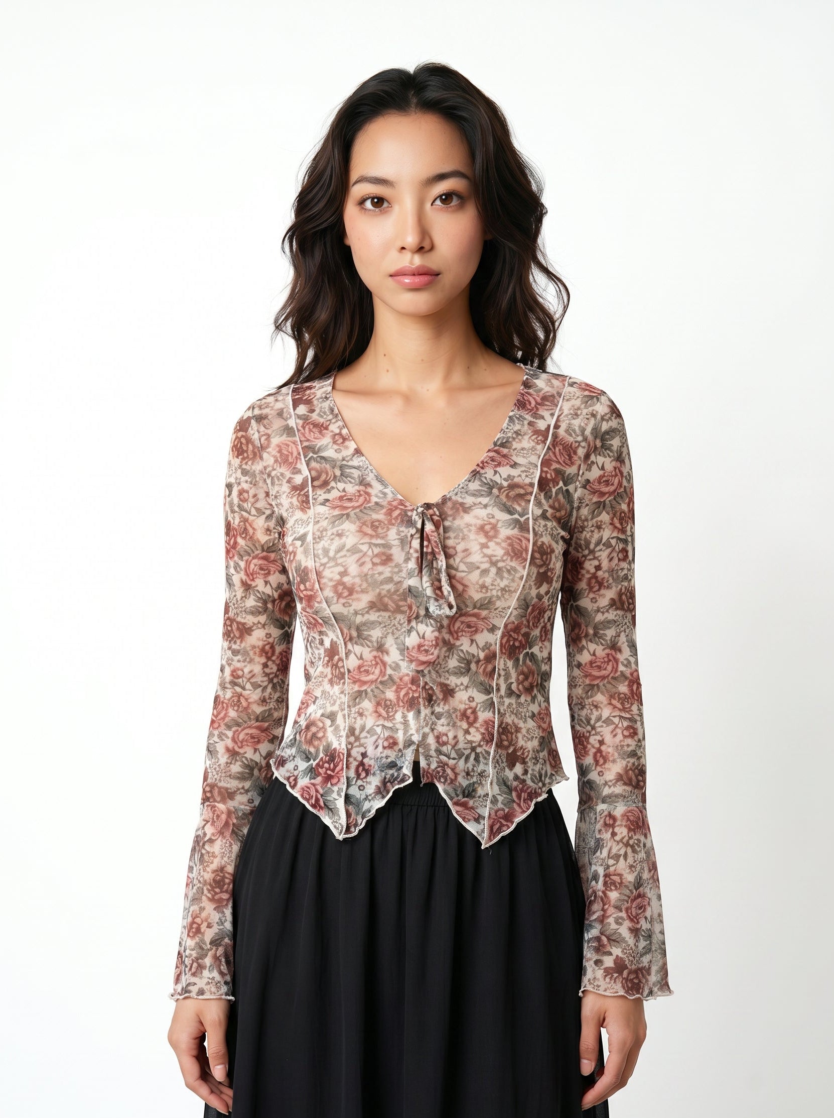 Women's Floral Loose Long Sleeve Blouse