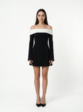 Women's Off The Shoulder Black Long Sleeve Mini Dress